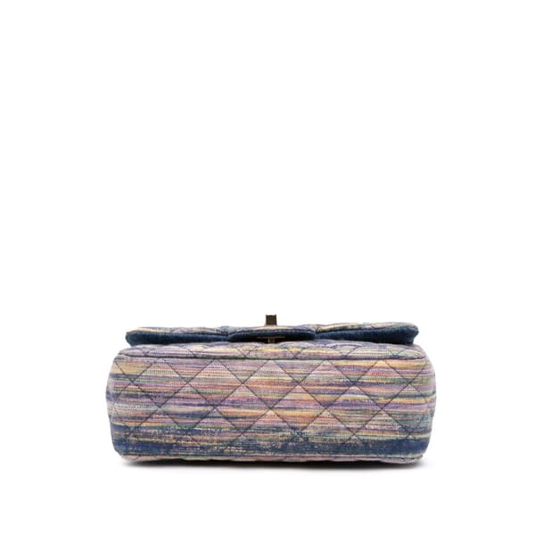 Pre-owned Chanel Mini Rectangular Multicolor Classic Denim Single Flap Blue