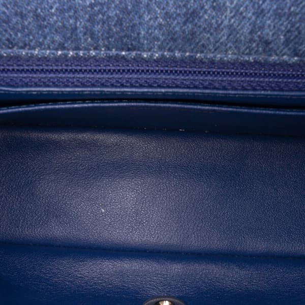 Pre-owned Chanel Mini Rectangular Multicolor Classic Denim Single Flap Blue