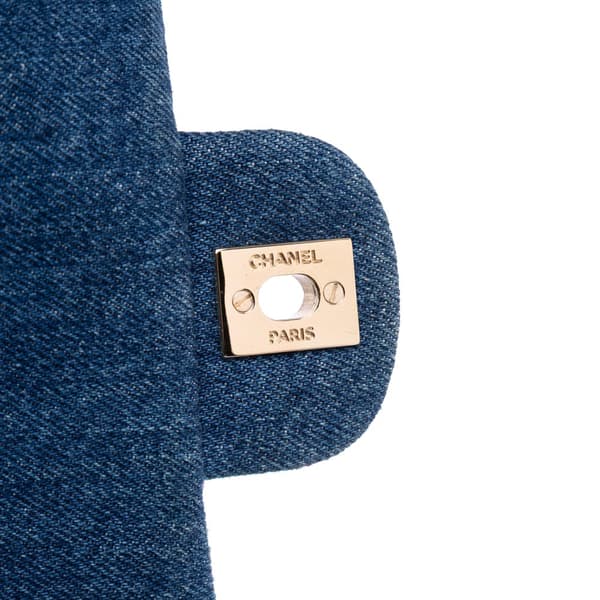 Pre-owned Chanel Mini Rectangular Multicolor Classic Denim Single Flap Blue