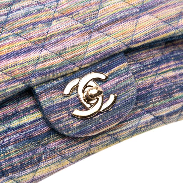 Pre-owned Chanel Mini Rectangular Multicolor Classic Denim Single Flap Blue