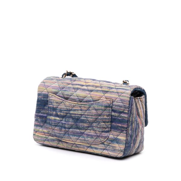 Pre-owned Chanel Mini Rectangular Multicolor Classic Denim Single Flap Blue