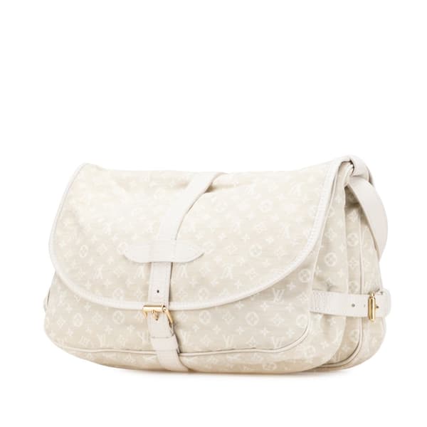 Pre-owned Louis Vuitton Monogram Mini Lin Saumur 30 Brown