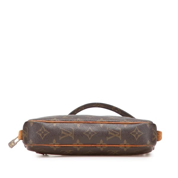 Pre-owned Louis Vuitton Monogram Pochette Marly Bandouliere Brown