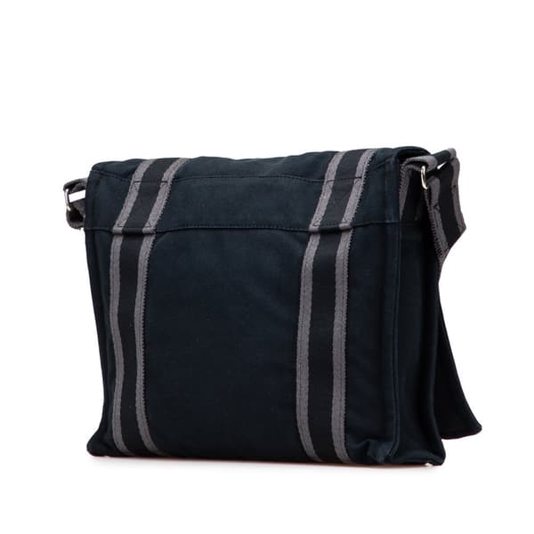 Pre-owned Hermès Canvas Fourre Tout Besace MM Black