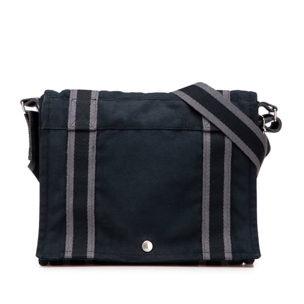 Pre-owned Hermès Canvas Fourre Tout Besace MM Black