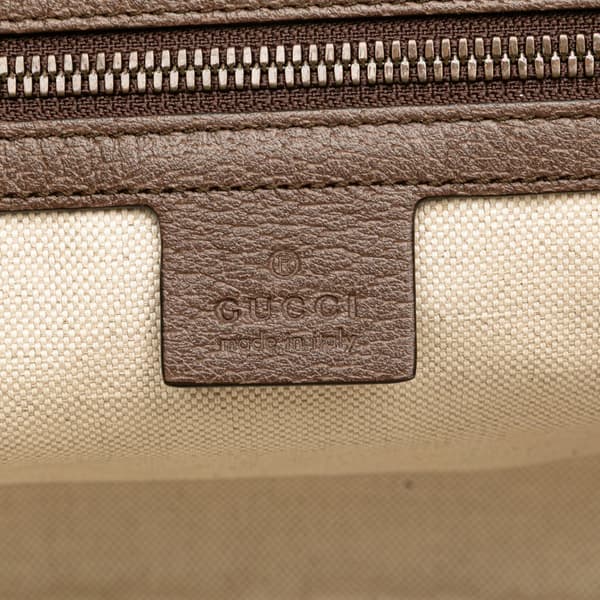 Pre-owned Gucci Small GG Supreme Web Ophidia Half Moon Crossbody Brown