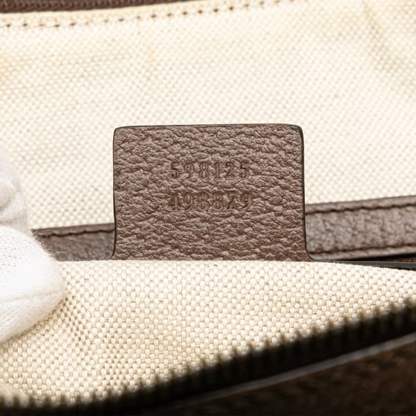 Pre-owned Gucci Small GG Supreme Web Ophidia Half Moon Crossbody Brown