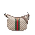 Miniatyrbillede 1 af 10: Pre-owned Gucci Small GG Supreme Web Ophidia Half Moon Crossbody Brown