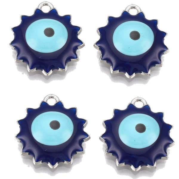 emaljerade söta evil eye blå berlock 5 pack