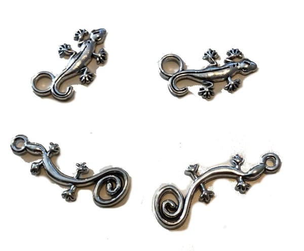 40 ödla pärlor tibetan antiksilver