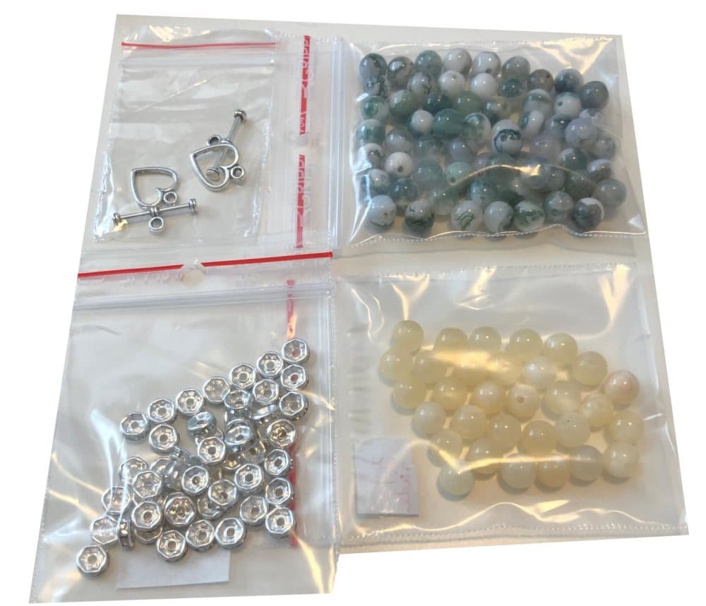 4 sorter blandat vuxen pärlor jade agat