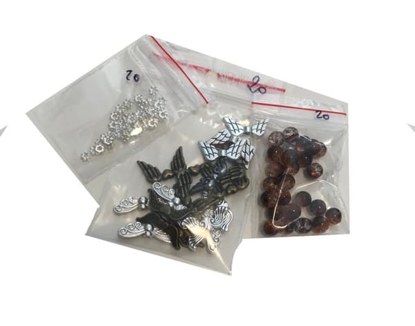 60 st ängelvingar mix med huvud pärlor 6 mm