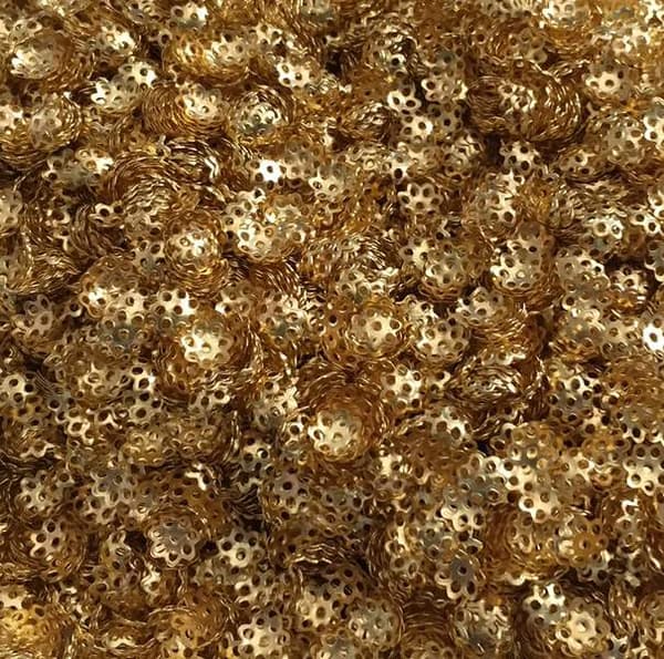 250 st filigran pärlhattar guldfärg 6 mm