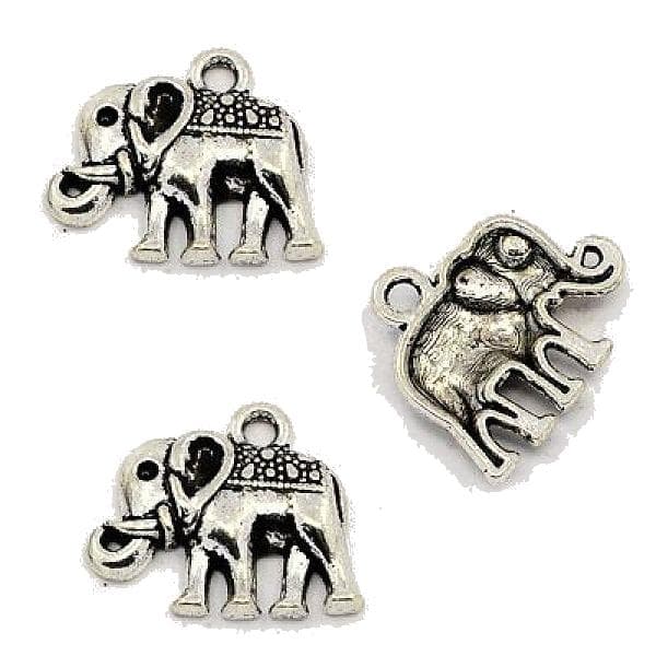 60 söta små elefanter pärlor tibetansilver antik