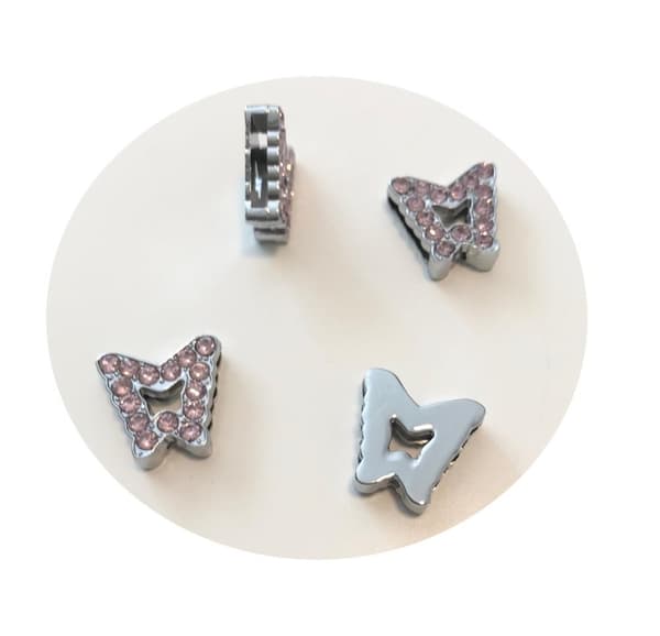 söta stort hål charms 4 pack fjäril rosa