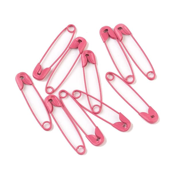 75 säkerhetsnålar rosa metall 30 mm