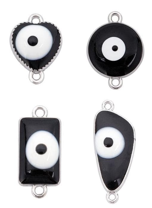 8 emaljerad berlocker Evil Eyes hjärta