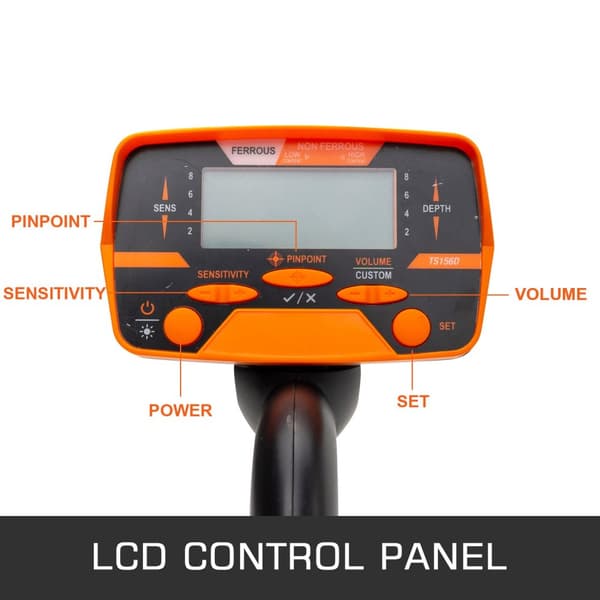 handhållen metalldetektor kit med hög precision, 2 detekteringslägen, LCD-skärm, vattentät design, 102-130 cm justerbar längd