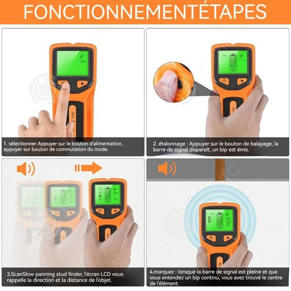 INN 5 i 1 väggdetektor 152x62x28mm väggmaterialdetektor för trä metalldubbsdetektor med LCD-skärm