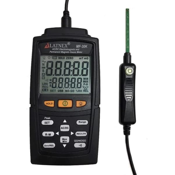 Gaussmeter MF-30K ACDC med certifikat - Mätning av magnetfält upp till 30 000 Gauss - LATNEX