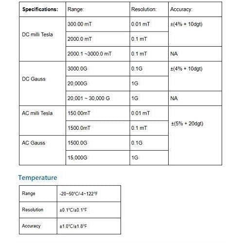 Gaussmeter MF-30K ACDC med certifikat - Mätning av magnetfält upp till 30 000 Gauss - LATNEX
