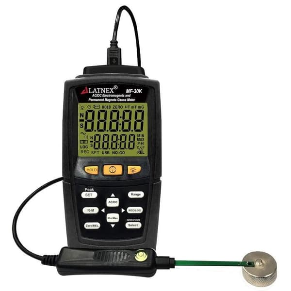 Gaussmeter MF-30K ACDC med certifikat - Mätning av magnetfält upp till 30 000 Gauss - LATNEX