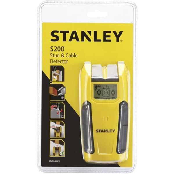 Materialdetektor - STANLEY - Stud Finder S200 - Trä/metall/kabeldetektering - Autokalibrering