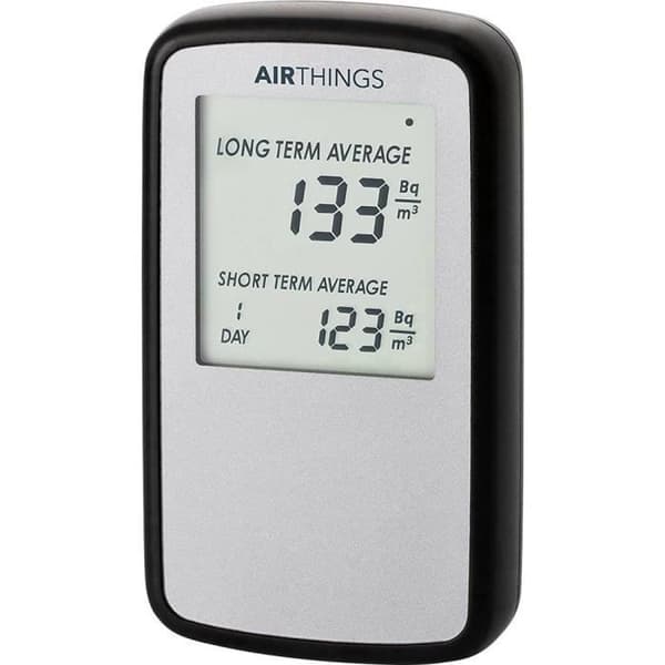 Radondetektor - Airthings - Canary - Svart - Batteri - Visuellt varningssystem Silver