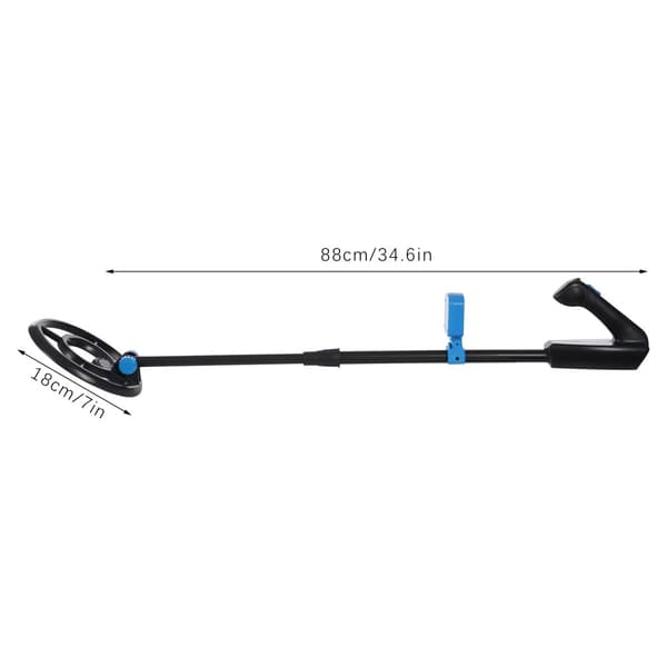 Metall Detektor, Justerbar Längd 28-35,04 tum, Hållbar ABS+PVC, Batteridriven,Blå