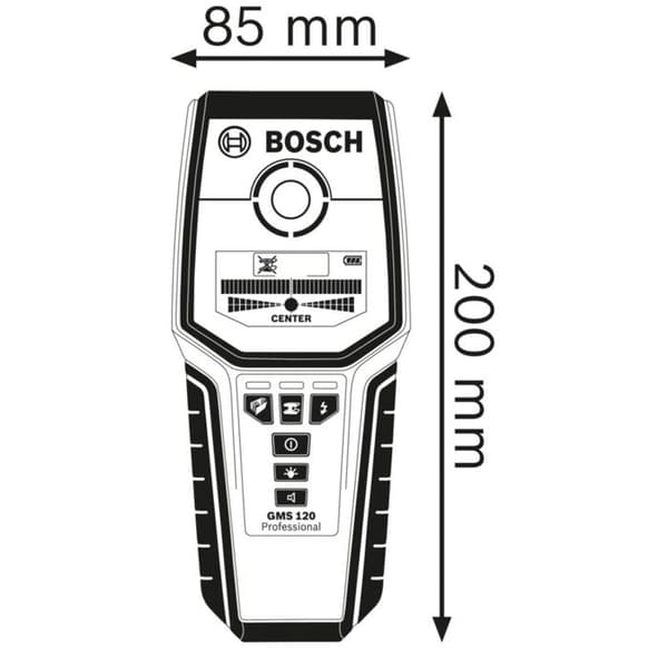 GMS 120-27 PROFESSIONELL väggdetektor - BOSCH - med 2 batterier (AA) - fodral - 601081700