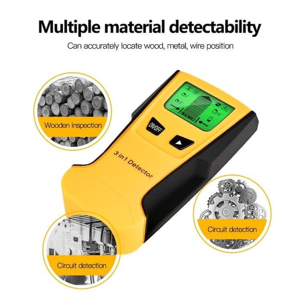 OBOSOE Väggdetektor 3-i-1 - Professionell bärbar metaldetektor, väggscanner, kabelsensor för tråddetektering, metallsökare