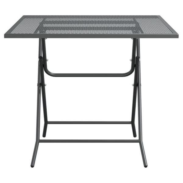vidaXL Puutarhapöytä 80x80x72 cm laajennettu metalliverkko antrasiitti