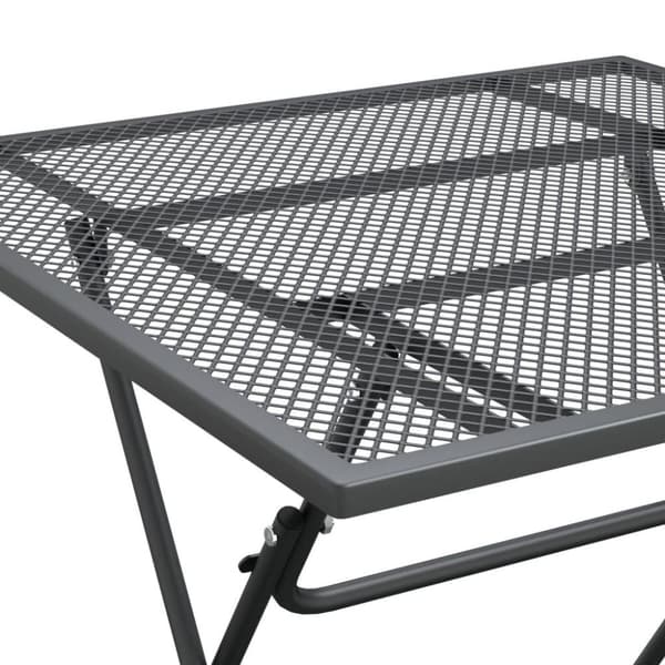 vidaXL Puutarhapöytä 80x80x72 cm laajennettu metalliverkko antrasiitti