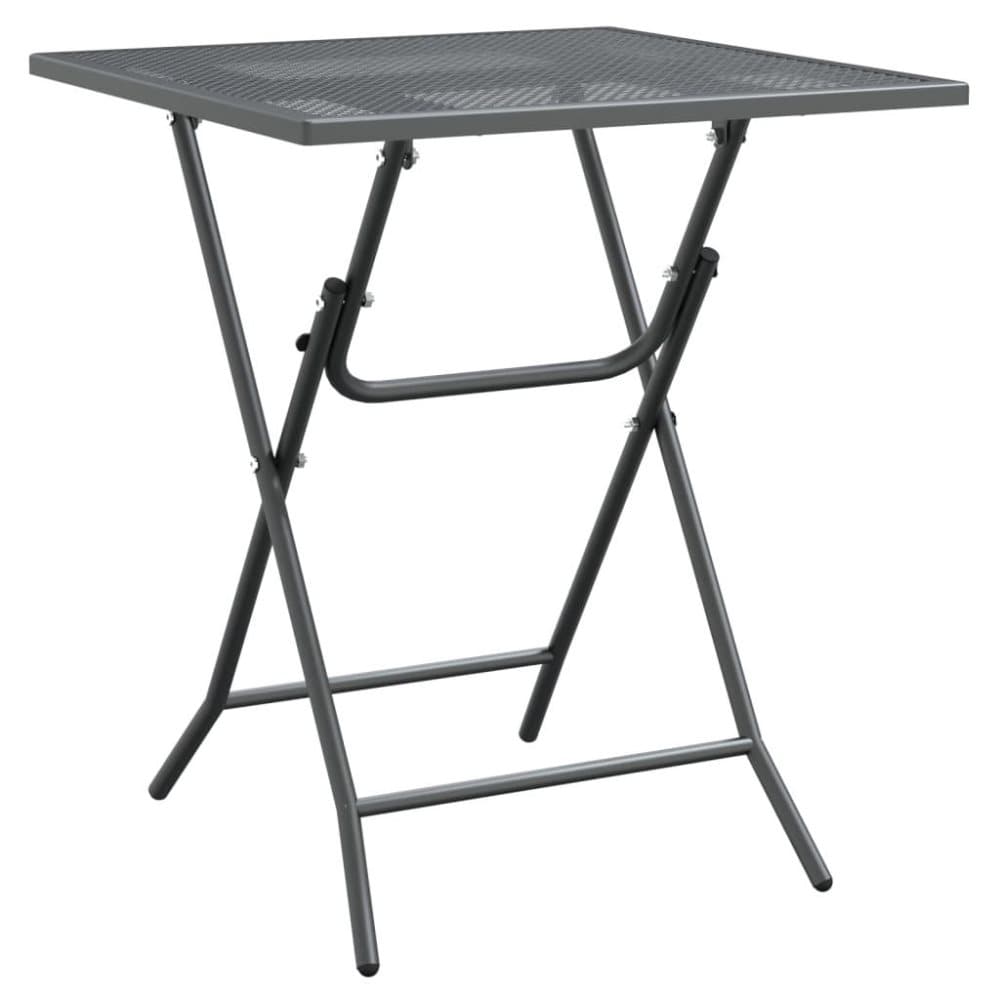 vidaXL Trädgårdsbord 60x60x72 cm sträckmetall antracit