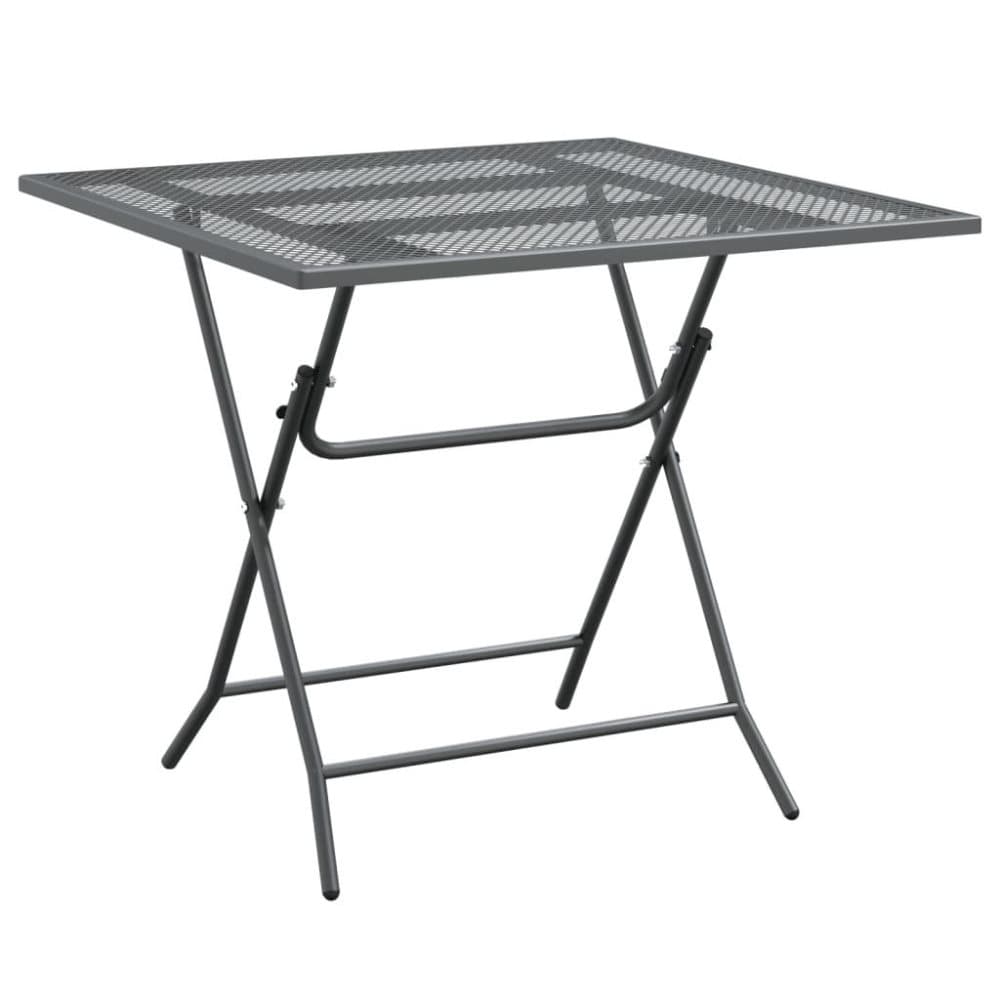 vidaXL Trädgårdsbord 80x80x72 cm sträckmetall antracit