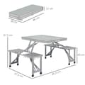 Miniatyrbillede 3 af 9: Campingbord, 85,5x135 cm, Grå