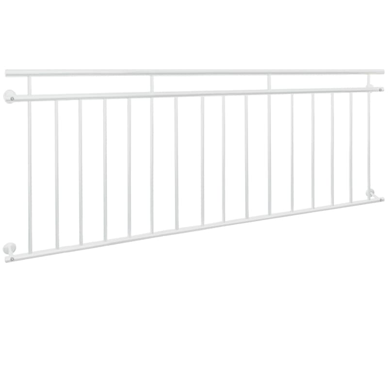 Fransk altan sprosser baluster rækværk 225 x 90 cm Hvid