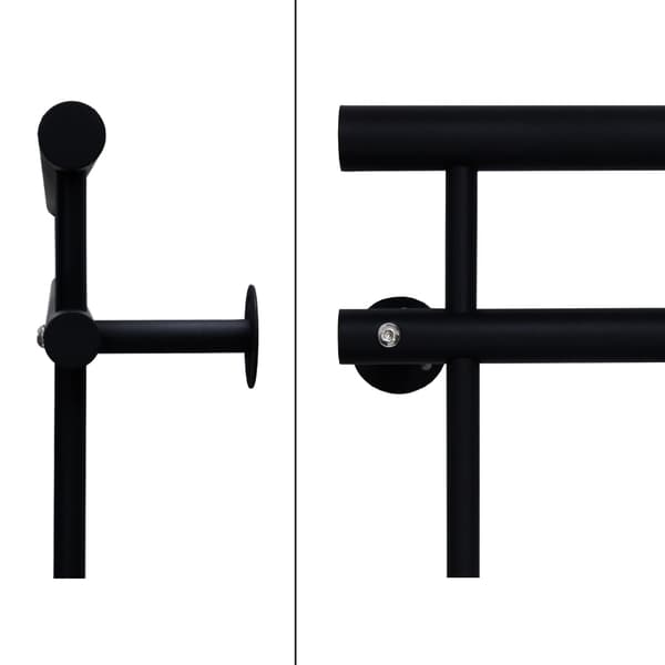 Fransk altan sprosser baluster rækværk 225 x 90 cm Sort