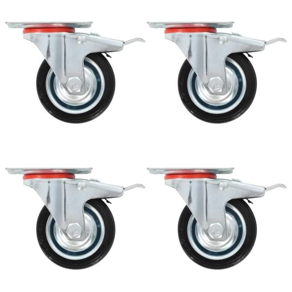 vidaXL Svinghjul med doble bremser 4 stk 75 mm