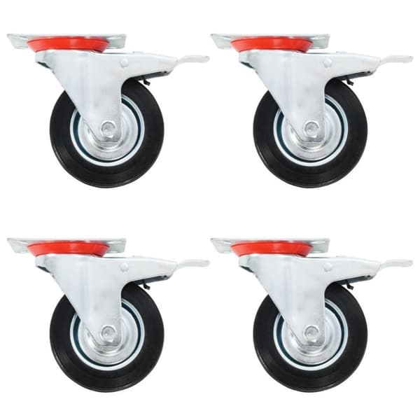 vidaXL Svinghjul med doble bremser 4 stk 100 mm