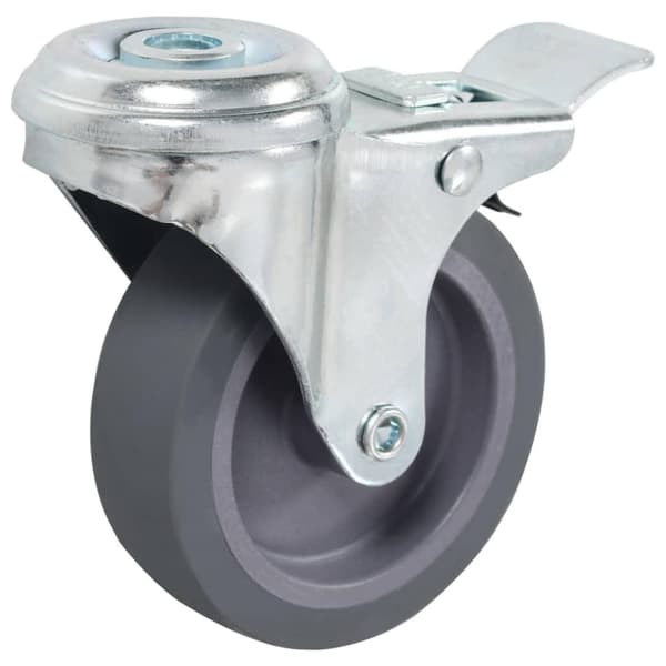 vidaXL Rullapyörät pultinrei´illä ja kaksoisjarruilla 4 kpl 75 mm