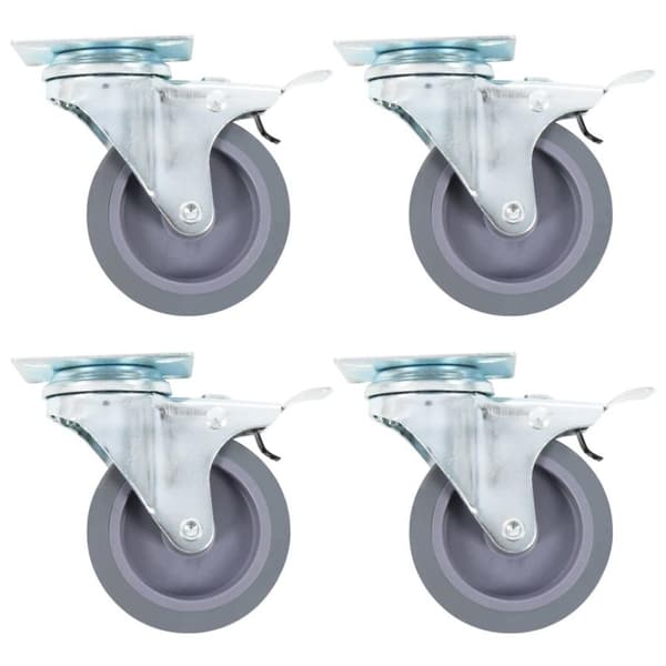 vidaXL Rullapyörät kaksoisjarruilla 4 kpl 75 mm