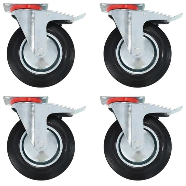 vidaXL Rullapyörät kaksoisjarruilla 4 kpl 200 mm