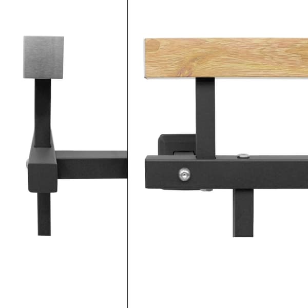 Fransk altan vindue gitter stål bar rækværk 156 x 90 cm træ-finish