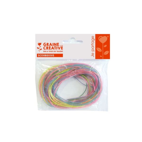 Scoubidous garn - Creative Seed - Multicolor - Pearl Effect - 12 delar - Ftalatfritt