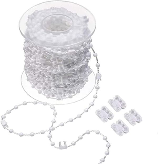 10 m vertikal blindbottenkedja med 4 delar plastkedjekopplingar för 89 mm (3,5 tum) lameller