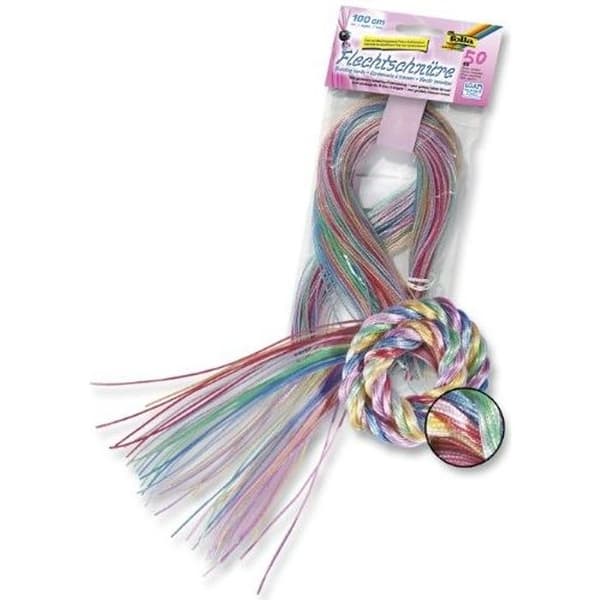 PÅSE MED 50 SCOUBIDOUS 1,8MMX100CM GLITTERAD