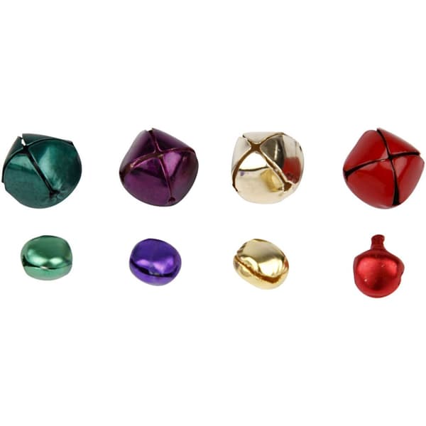 Bjælder, diam. 10+14 mm, metallicfarver, 320 ass./ 1 pk.