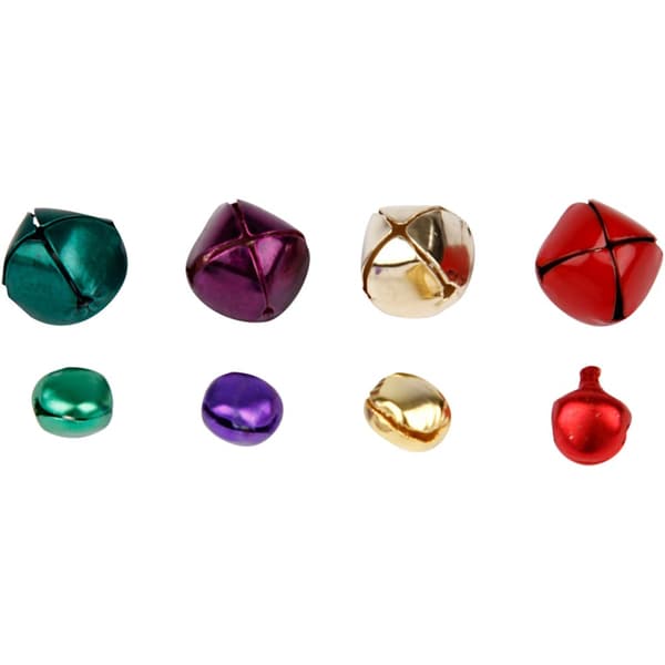 Bjælder, diam. 10+14 mm, metallicfarver, 320 ass./ 1 pk.