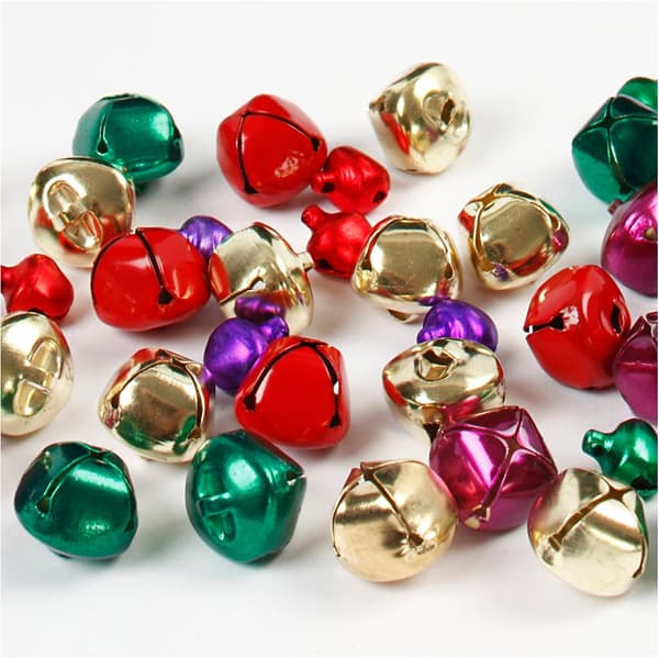 Bjælder, diam. 10+14 mm, metallicfarver, 320 ass./ 1 pk.
